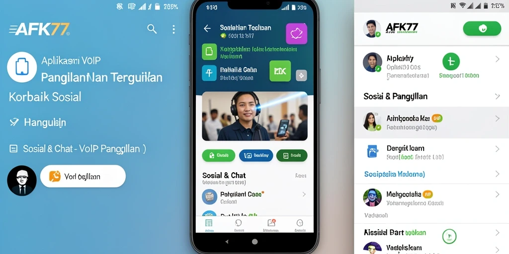 Antarmuka AFK77 saat melakukan VoIP Panggilan yang intuitif dan menarik.