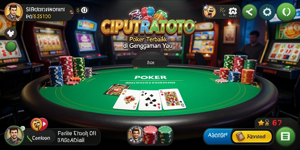 Tampilan antarmuka permainan Poker yang interaktif dan modern di CIPUTRATOTO.