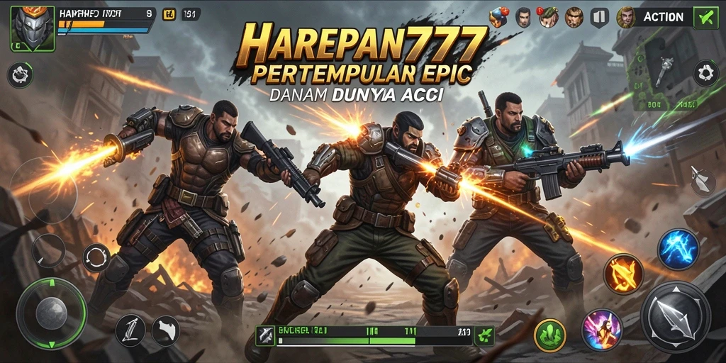 Tampilan antarmuka <strong>HARAPAN777</strong> yang dinamis dan atraktif saat pertempuran.