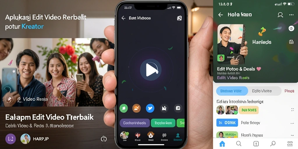 Antarmuka pengguna HARAPJP yang ramah dengan fitur pengeditan video yang lengkap.