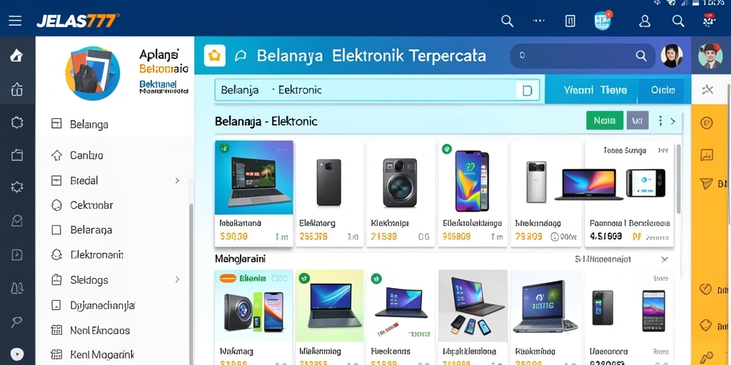 Antarmuka aplikasi JELAS777 yang user-friendly dan menarik.